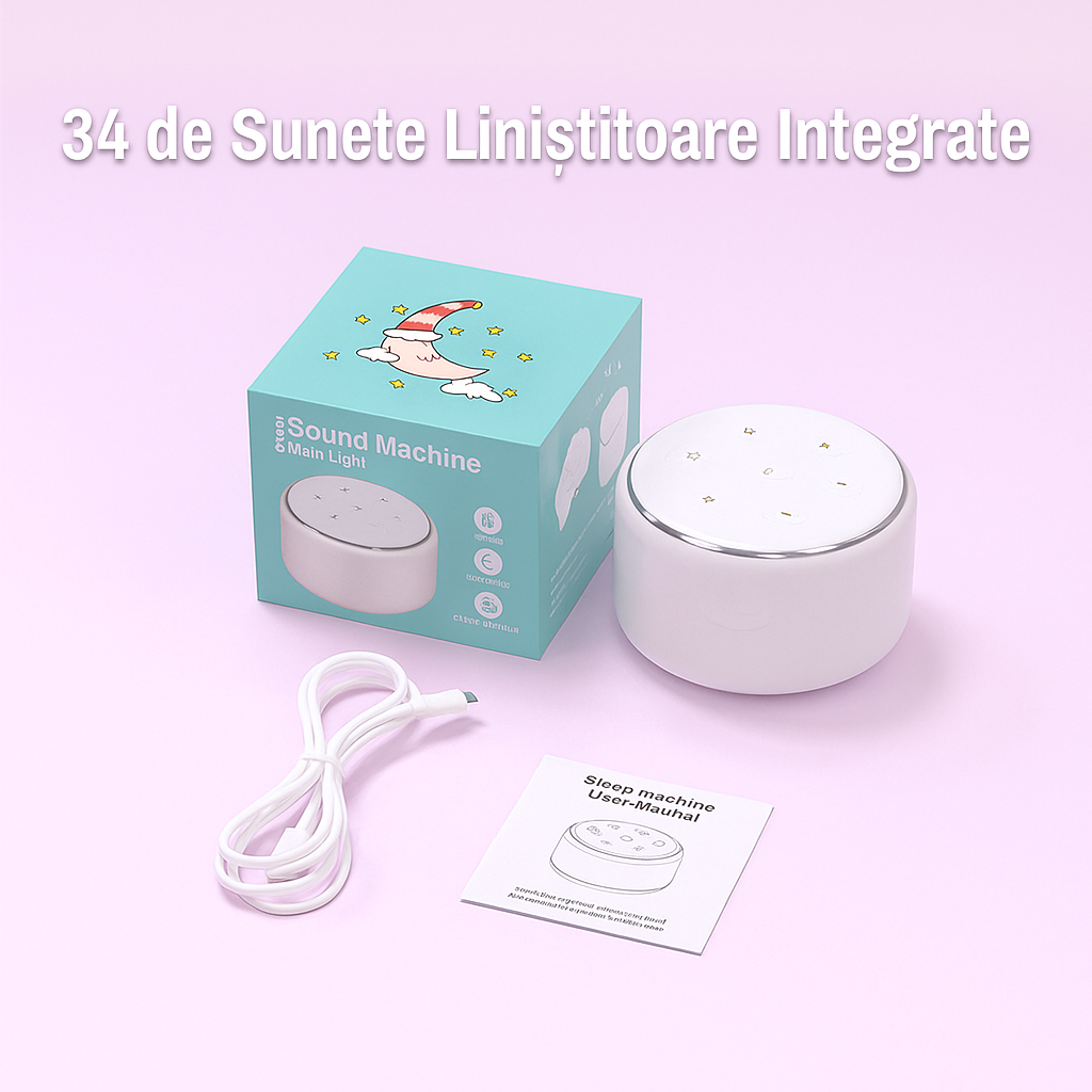 PrietenBebe – Dispozitiv Sunete Albe și Lumină de Veghe