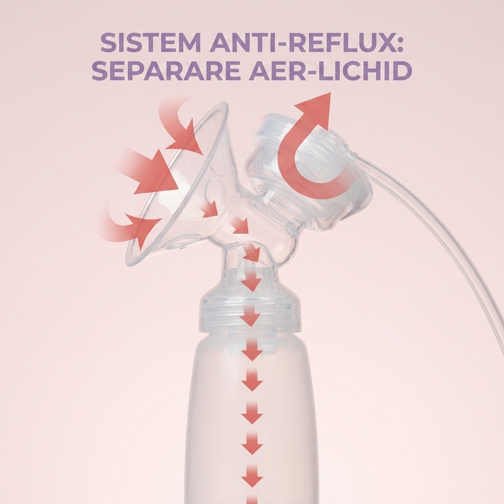 Sistem anti-reflux separare aer-lichid