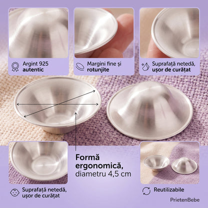 Detalii de material și formă ale cupelor din argint 925 PrietenBebe