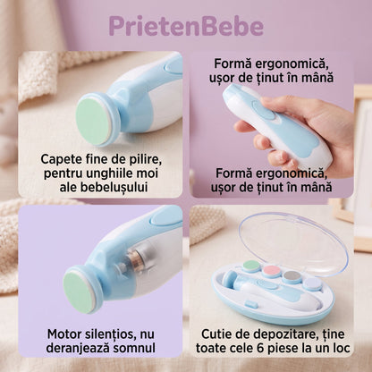 Detalii despre capetele de pilire, forma ergonomică și cutia de depozitare