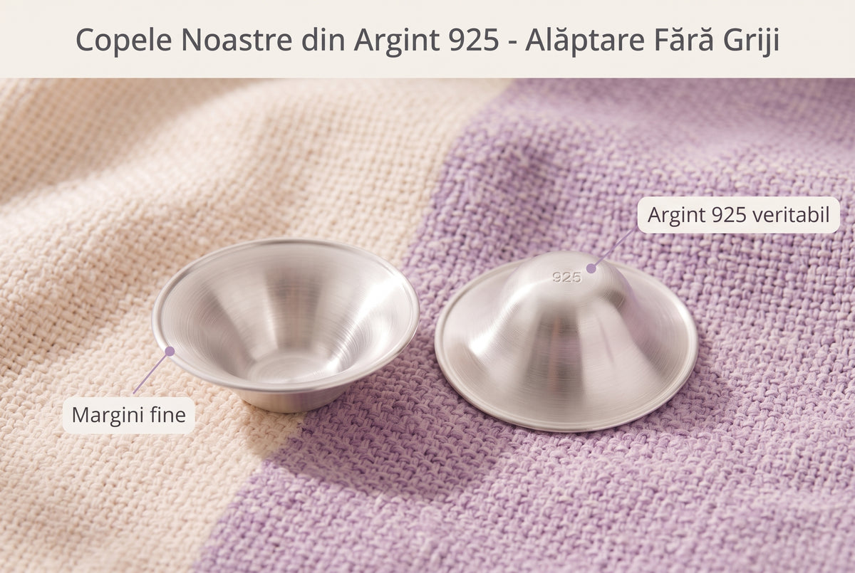Feature image: Set Cupe din Argint 925 pentru Protecția Mamelonului în Alăptare, 4.5 cm