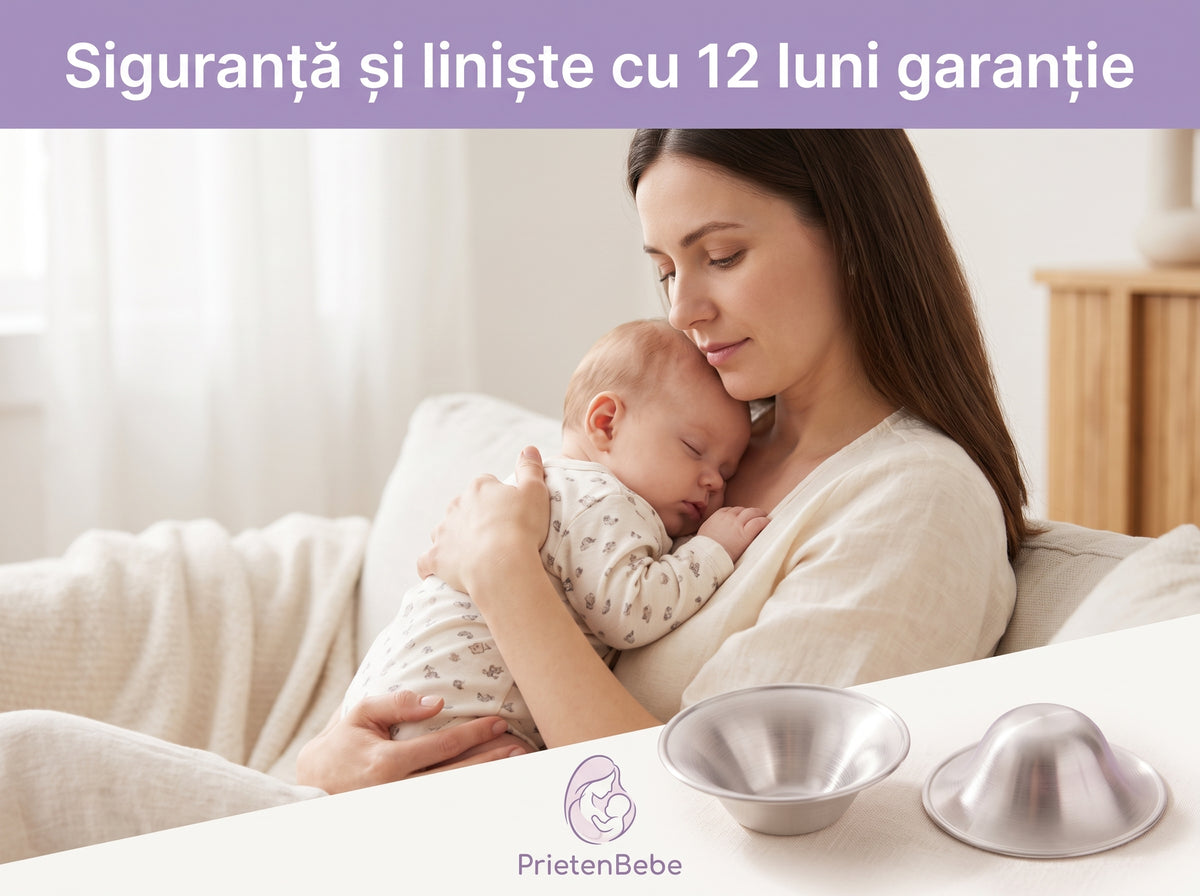 Guarantee image: Set Cupe din Argint 925 pentru Protecția Mamelonului în Alăptare, 4.5 cm
