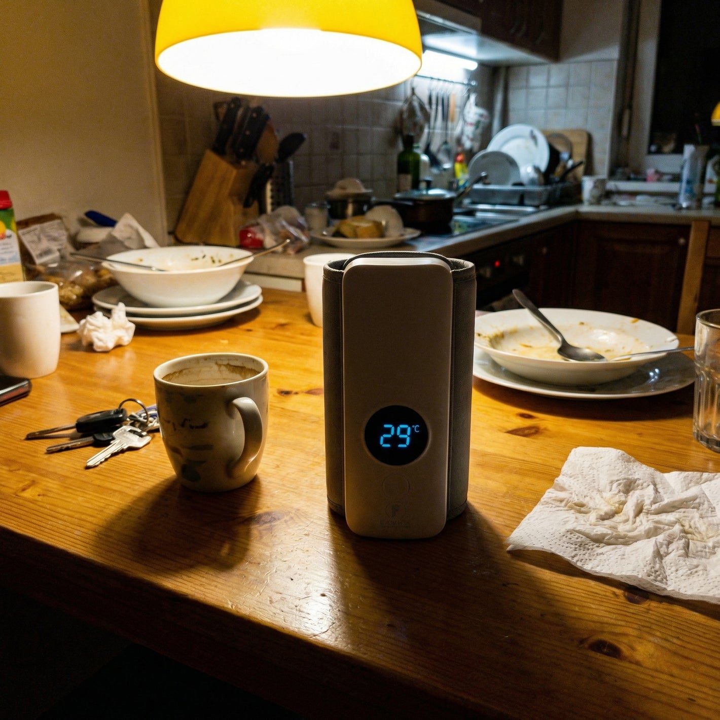 Customer review photo 1: Incalzitor Portabil Biberoane cu Baterie 6000mAh - 6 Trepte Temperatura, Display LCD