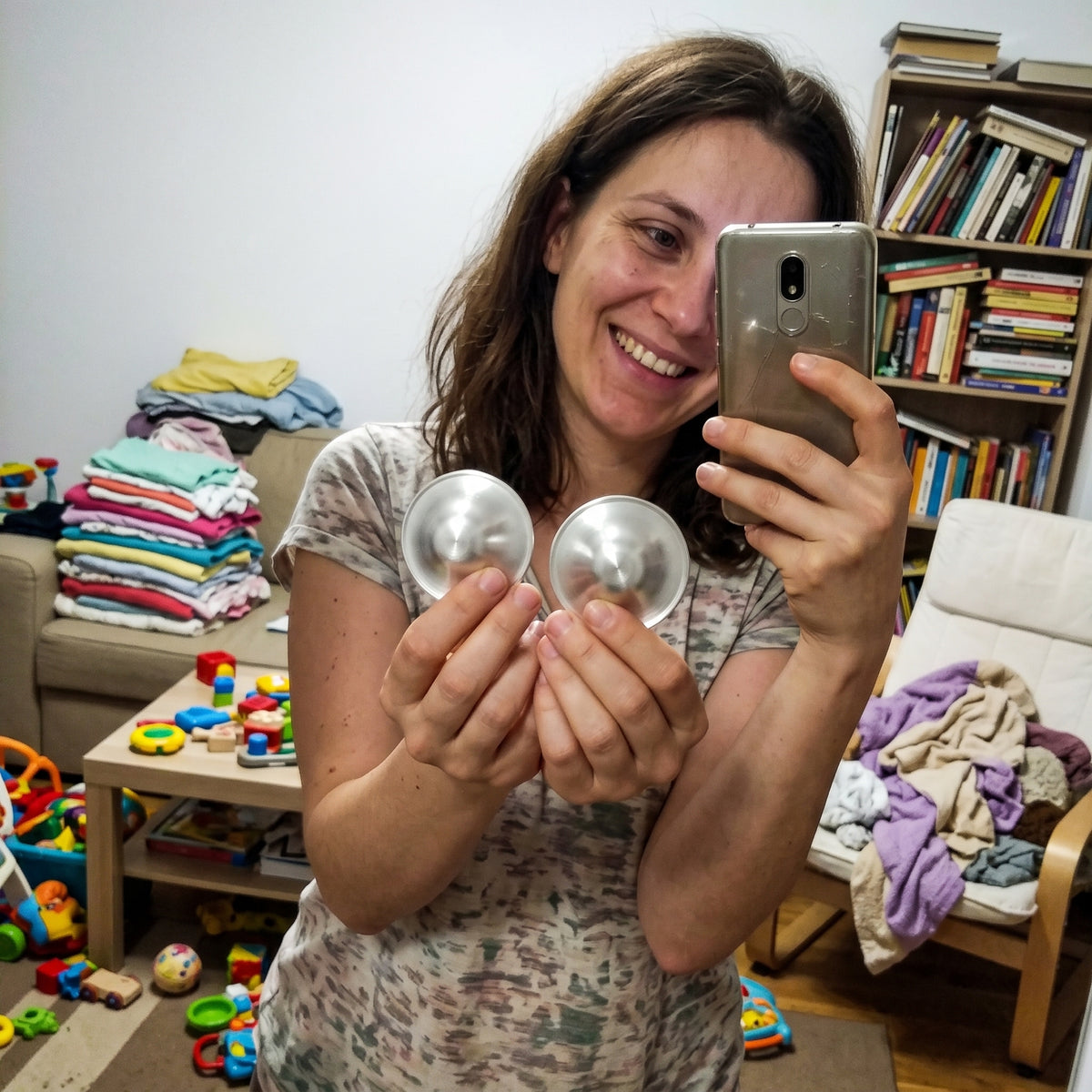 Customer review photo 3: Set Cupe din Argint 925 pentru Protecția Mamelonului în Alăptare, 4.5 cm